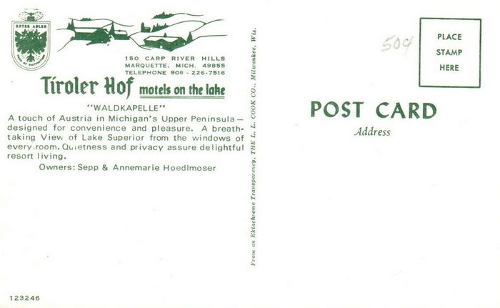 Tiroler Hof (The Residences at Harbor Vista) - Postcard Back